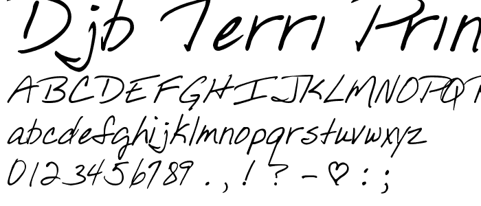 DJB TERRI print font